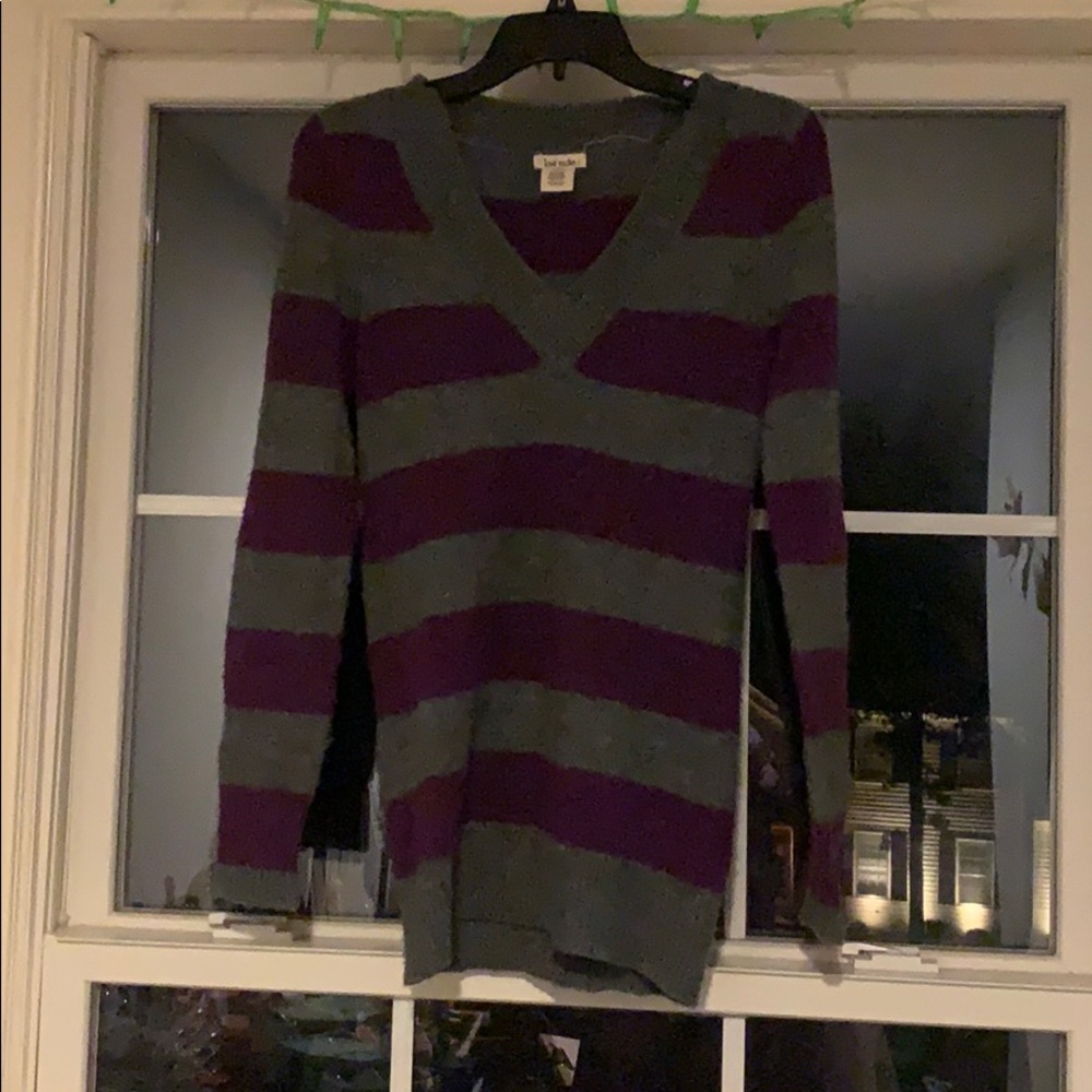 Purple and gray striped sweater!!